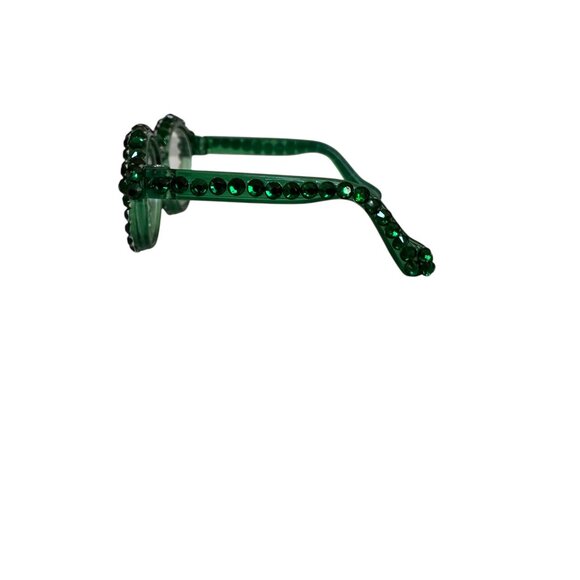 Bedazzled Rhinestone Embellished Glasses for your Labubu - Green - Picture 5 of 5